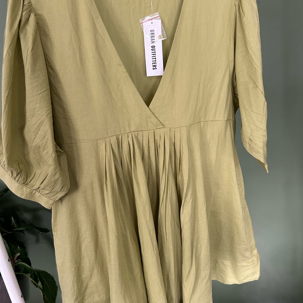 Urban Outfitters muted-lime V-Neck Dress (Ecote brand)